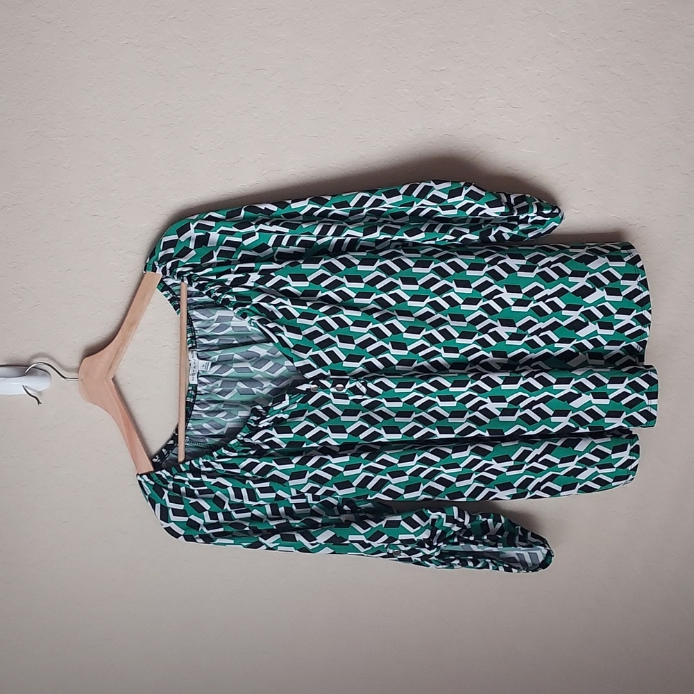 Green Patterned Blouse